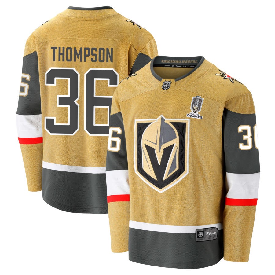 Logan Thompson  Vegas Golden Knights Fanatics Branded 2023 Stanley Cup Champions Home Breakaway Jersey - Gold